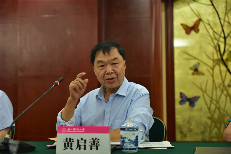 廣西壯族自治區(qū)博物館原館長(zhǎng)、研究館員黃啟善發(fā)言（郭倩 攝）.JPG